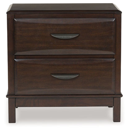 Vanmore - Dark Brown - Two Drawer Night Stand - Hornell Furniture Outlet