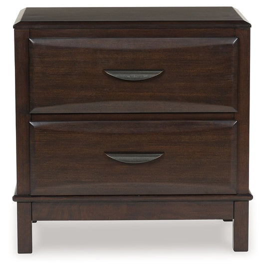 Vanmore - Dark Brown - Two Drawer Night Stand - Hornell Furniture Outlet