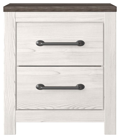 Gerridan - White / Gray - Two Drawer Night Stand - Hornell Furniture Outlet