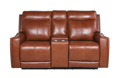 Natalia - Recliner Console Loveseat - Dark Brown - Hornell Furniture Outlet