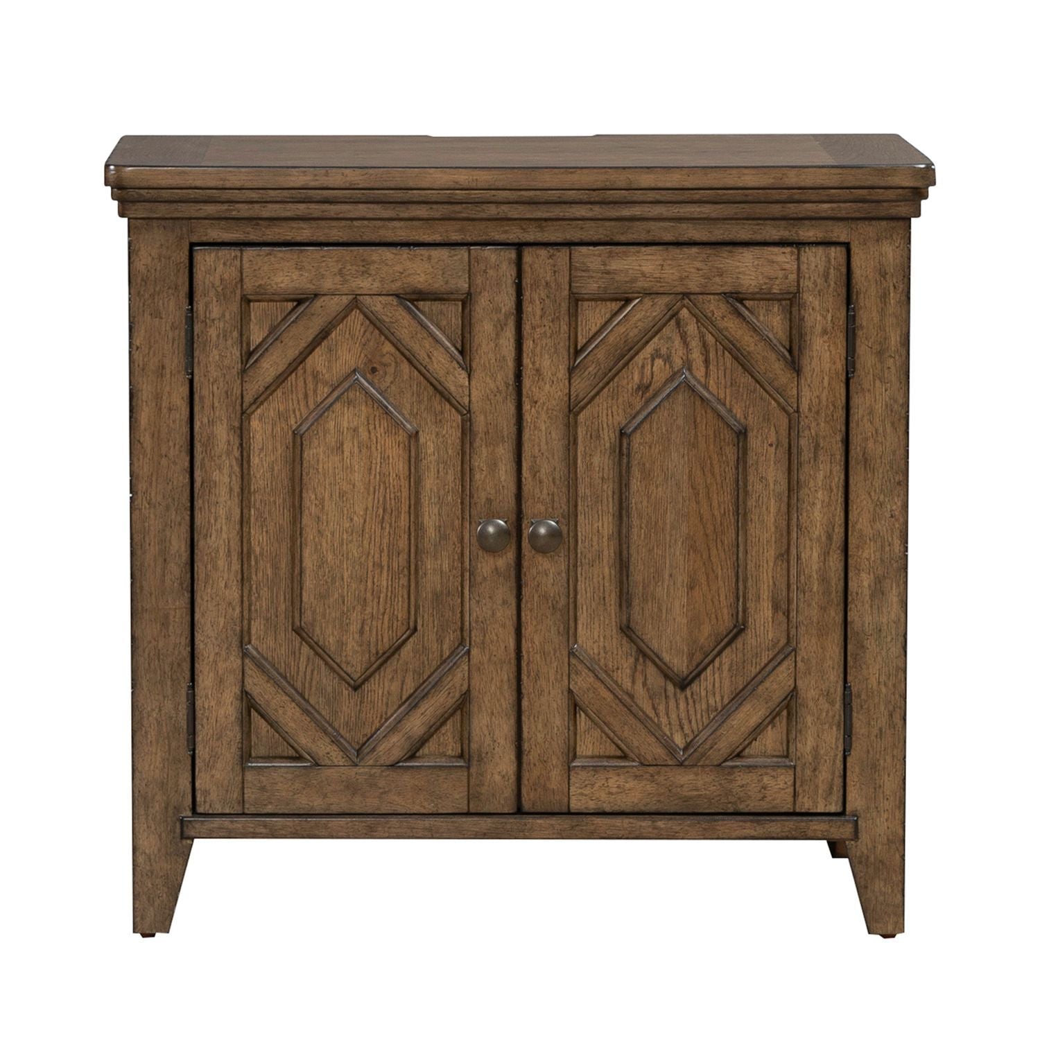 Carolina Park - 2 Door Bedside Chest With Charging Station - Brown - Hornell Furniture Outlet