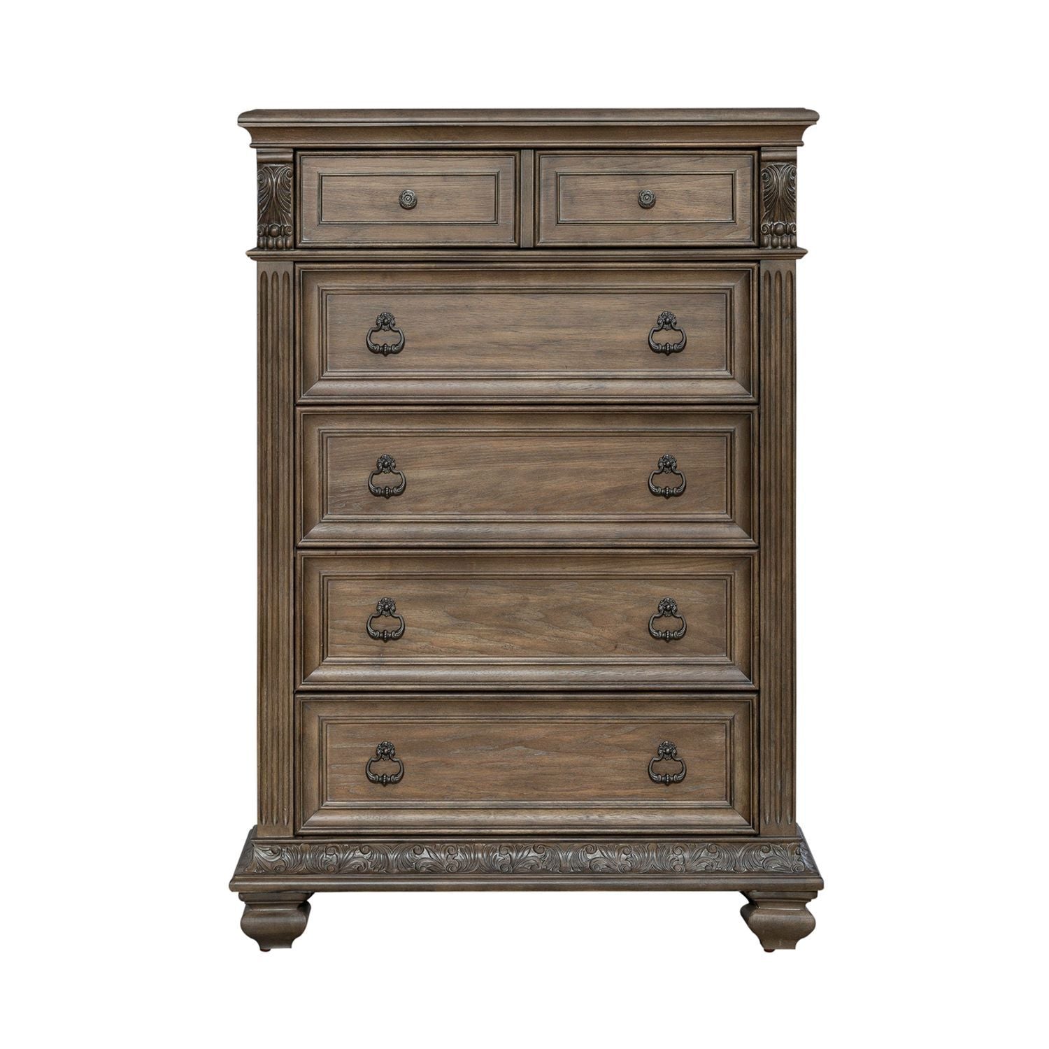 Carlisle Court - 5 Drawer Chest - Medium Brown - Hornell Furniture Outlet