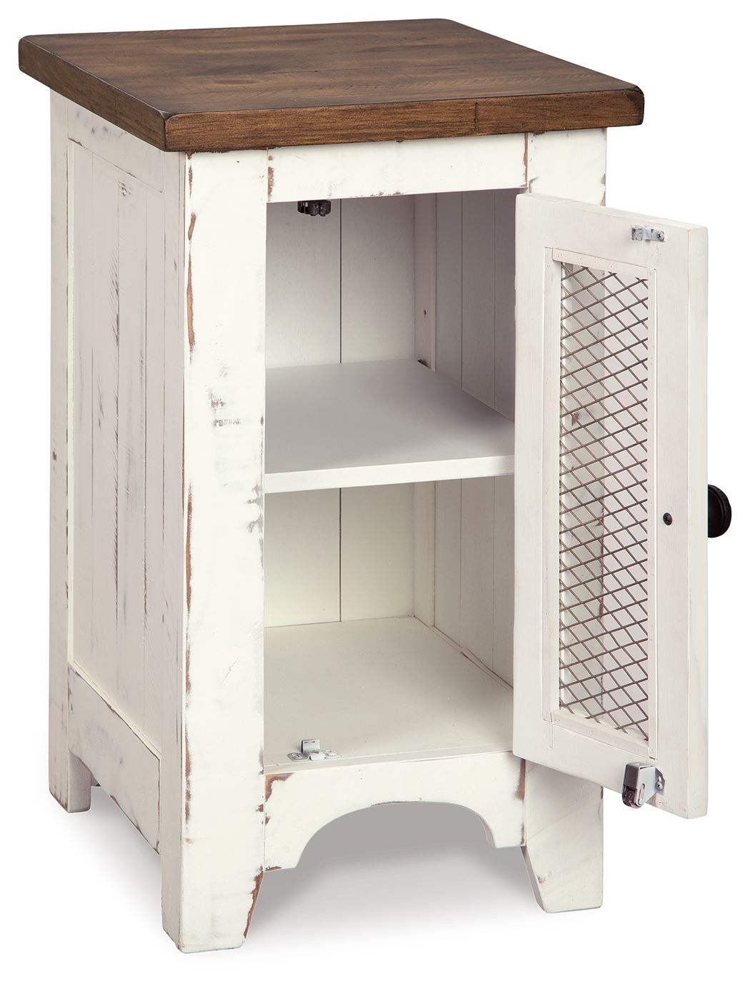 Wystfield - Chair Side End Table - White / Brown - Hornell Furniture Outlet