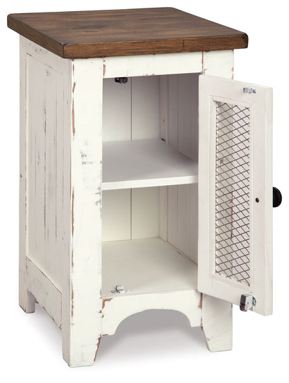 Wystfield - Chair Side End Table - White / Brown - Hornell Furniture Outlet