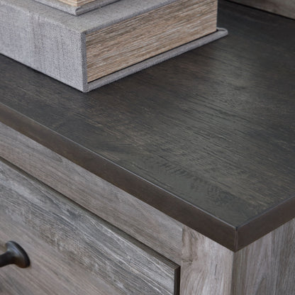 Bronyan - Dark Gray - Two Drawer Night Stand - Hornell Furniture Outlet