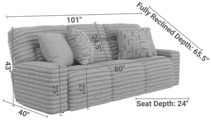 Lynx - Power Reclining Sofa With Zero Gravity - Hornell Furniture Outlet