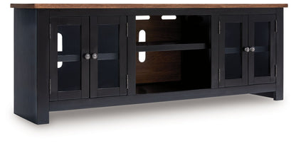 Wildenauer - Brown / Black - XL TV Stand With Fireplace Option - Hornell Furniture Outlet
