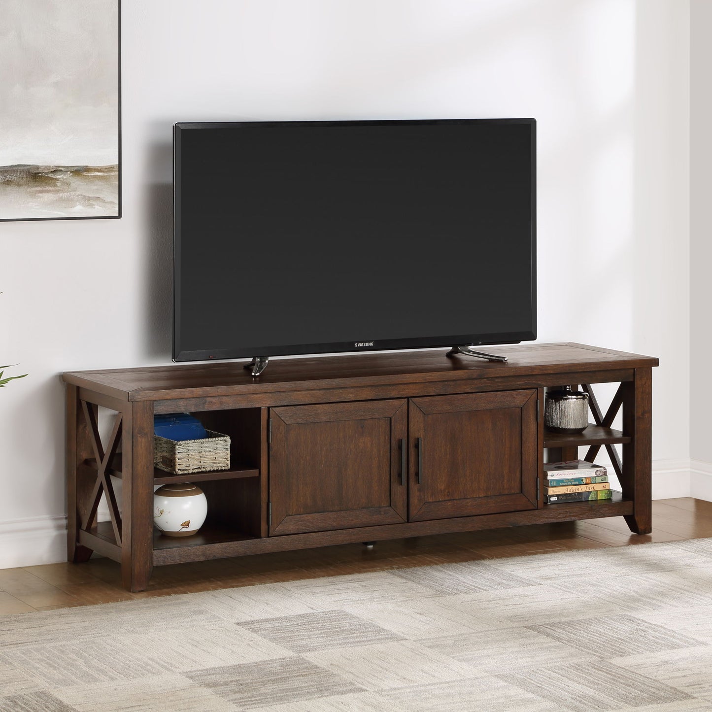 Lenka - Entertainment Stand, TV Stand - Brown - Hornell Furniture Outlet