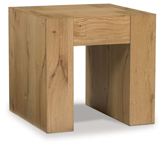Bracken - Light Brown - Square End Table - Hornell Furniture Outlet