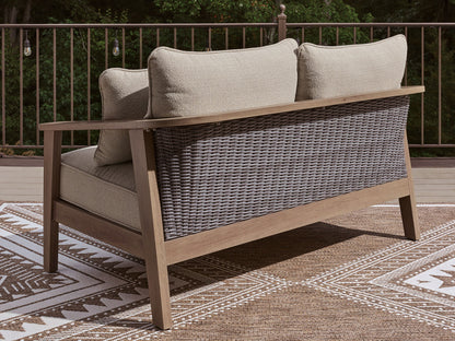 Harmony Headlands - Loveseat With Cushion - Natural / Gray - Hornell Furniture Outlet