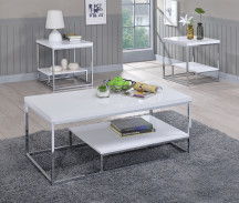 Lucia - 3 Piece Table Set - White - Hornell Furniture Outlet