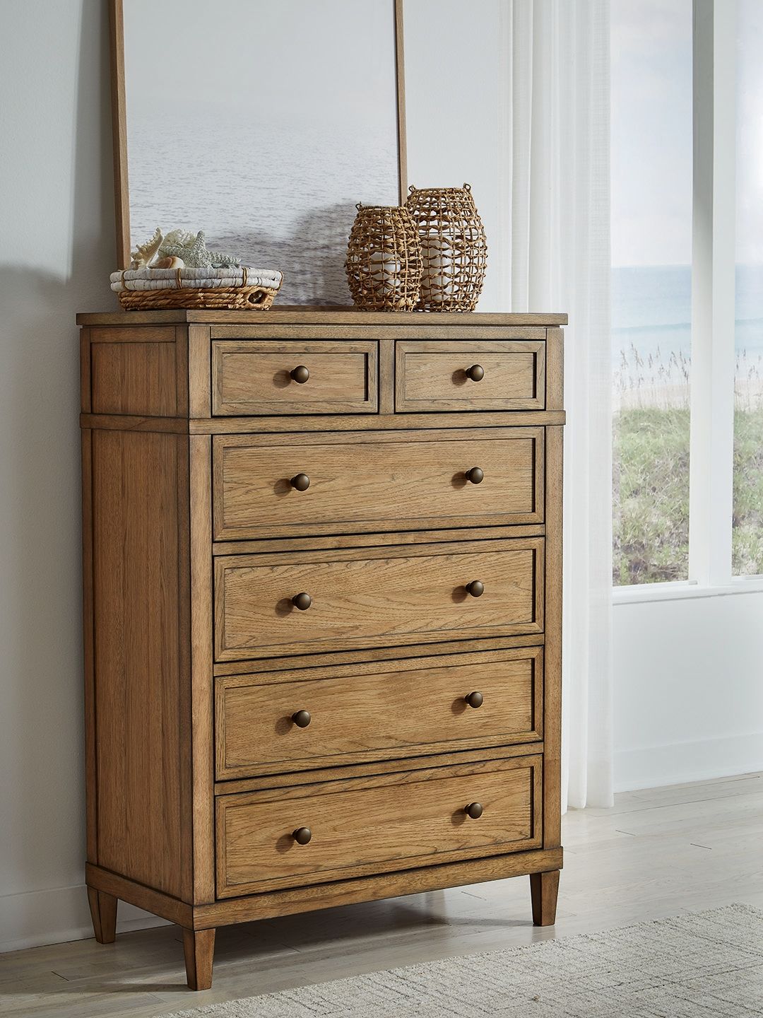 Sharlance - Brown - Six Drawer Chest - Hornell Furniture Outlet