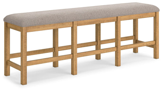 Havonplane - Brown - XL Counter Height Upholstered Dining Bench - Hornell Furniture Outlet