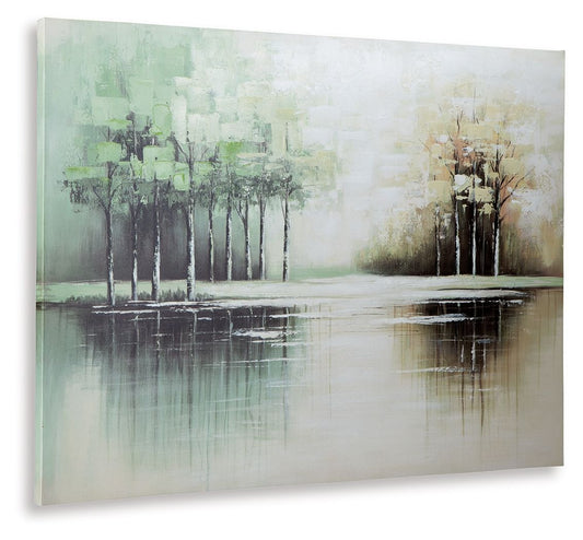 Garlenridge - Green / Tan / White - Wall Art - Hornell Furniture Outlet