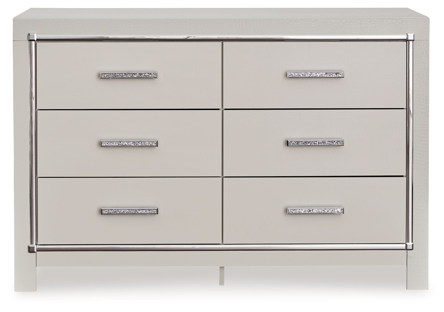 Zyniden - Silver - Six Drawer Dresser - Hornell Furniture Outlet