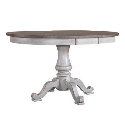 Ocean Isle - 5 Piece Pedestal Table Set - Antique White - Hornell Furniture Outlet