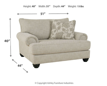 Asanti - Fog - Chair and a Half - Hornell Furniture Outlet
