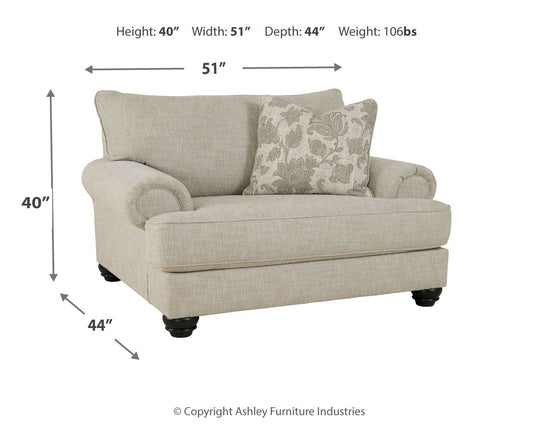 Asanti - Fog - Chair and a Half - Hornell Furniture Outlet