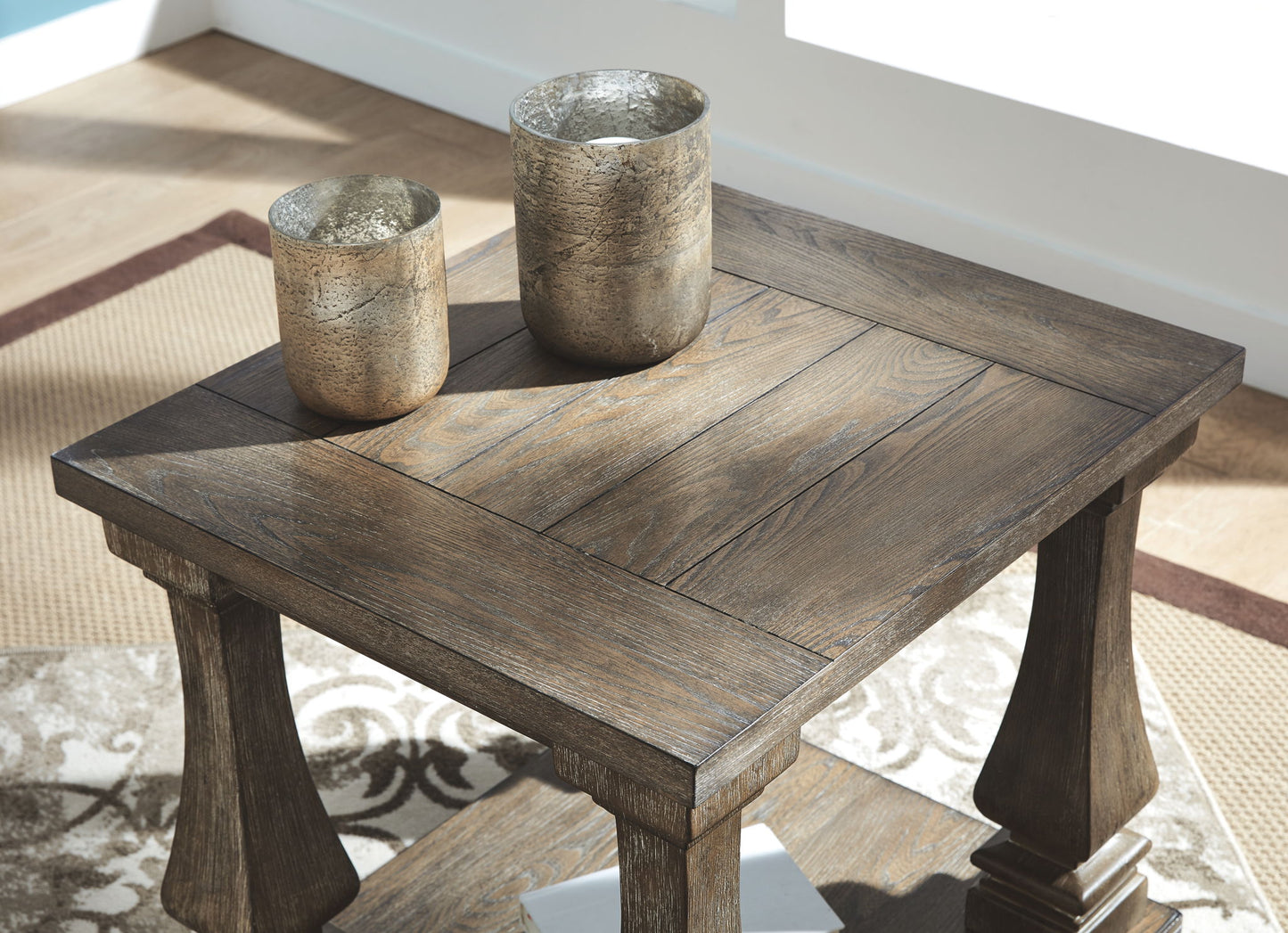 Johnelle - Gray - Rectangular End Table - Hornell Furniture Outlet