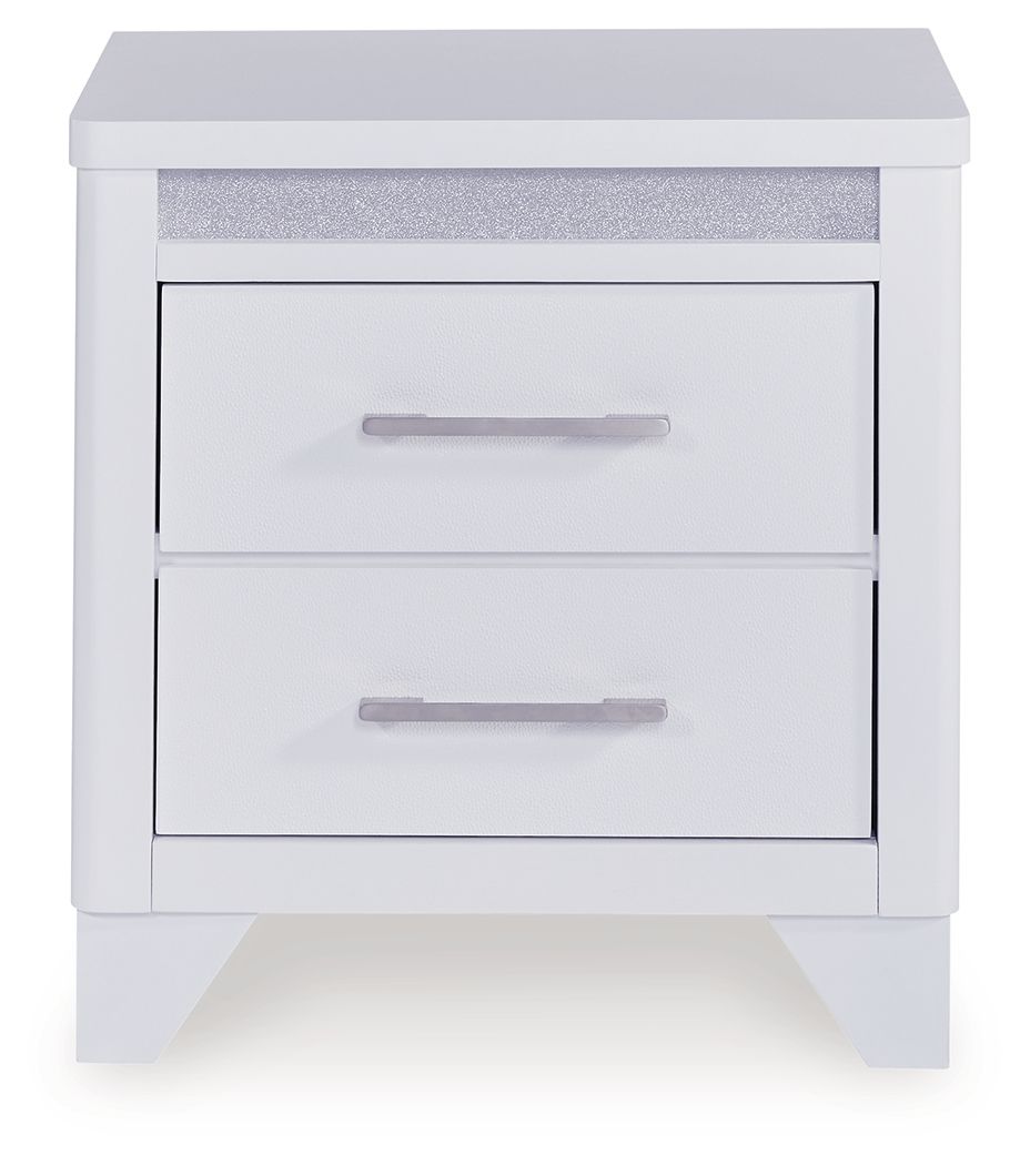 Jarlee - White - Two Drawer Night Stand - Hornell Furniture Outlet