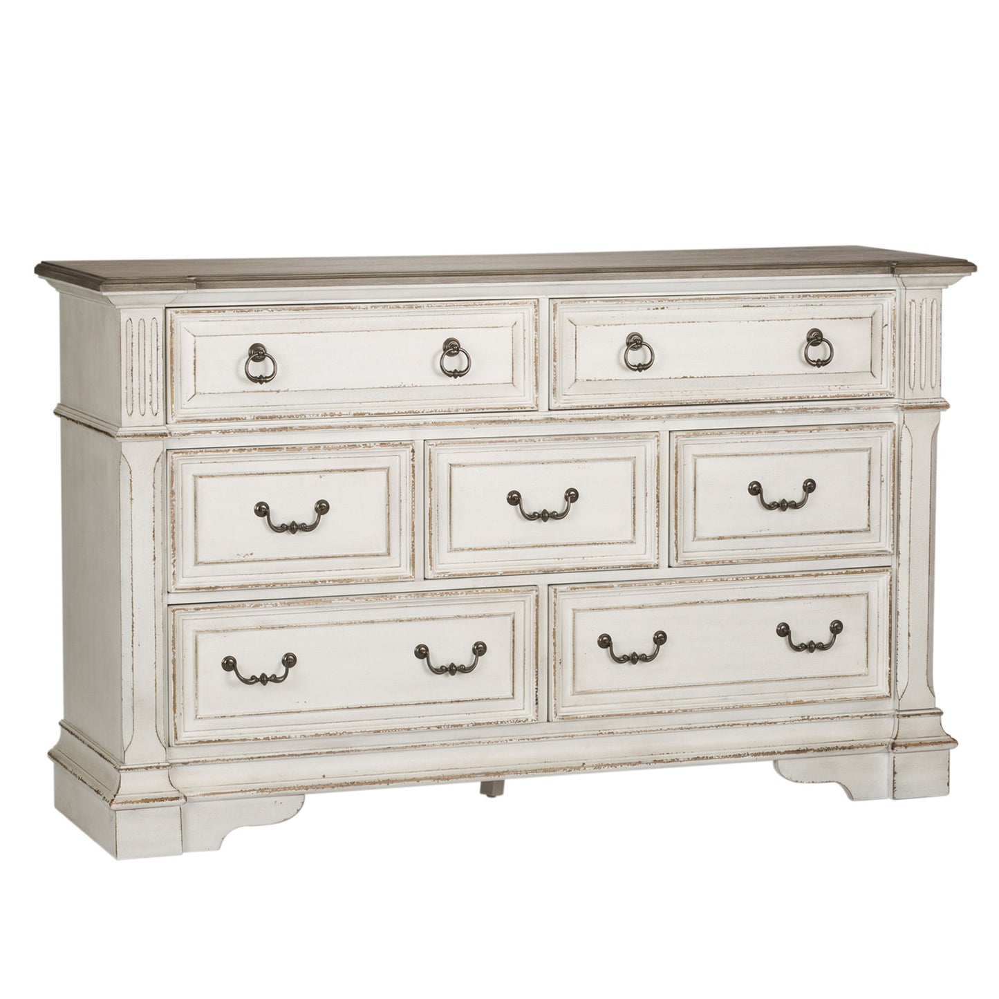Abbey Park - 7 Drawer Dresser - White - Hornell Furniture Outlet
