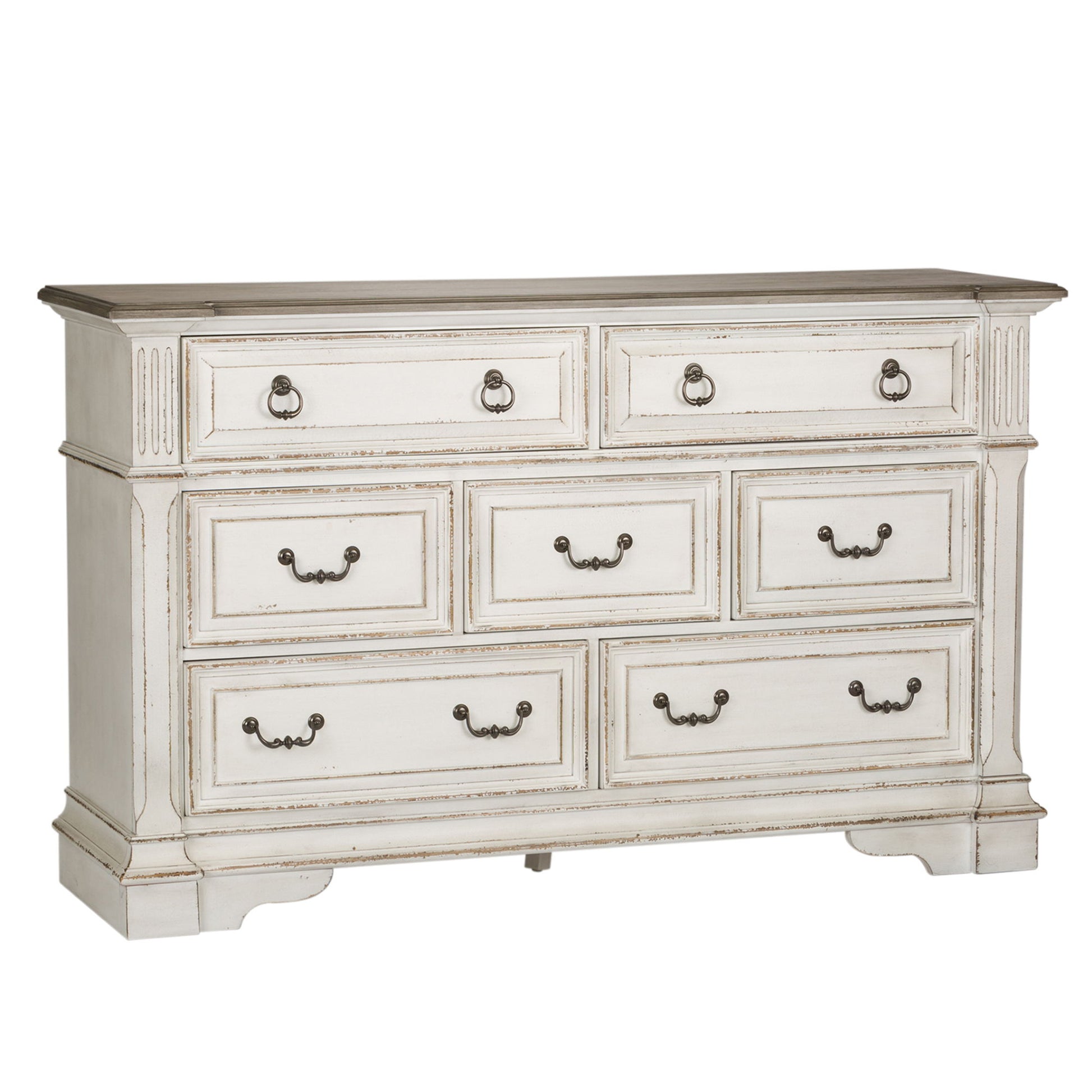 Abbey Park - 7 Drawer Dresser - White - Hornell Furniture Outlet