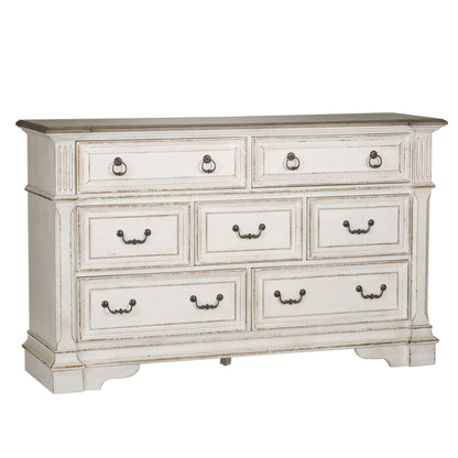Abbey Park - 7 Drawer Dresser - White - Hornell Furniture Outlet