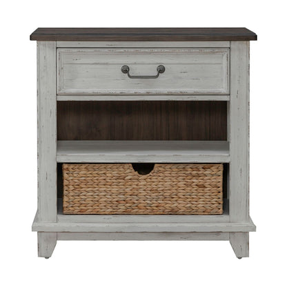 River Place - Bedside Chest With Charging Station - White - Hornell Furniture Outlet