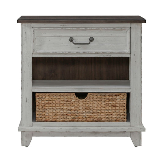 River Place - Bedside Chest With Charging Station - White - Hornell Furniture Outlet