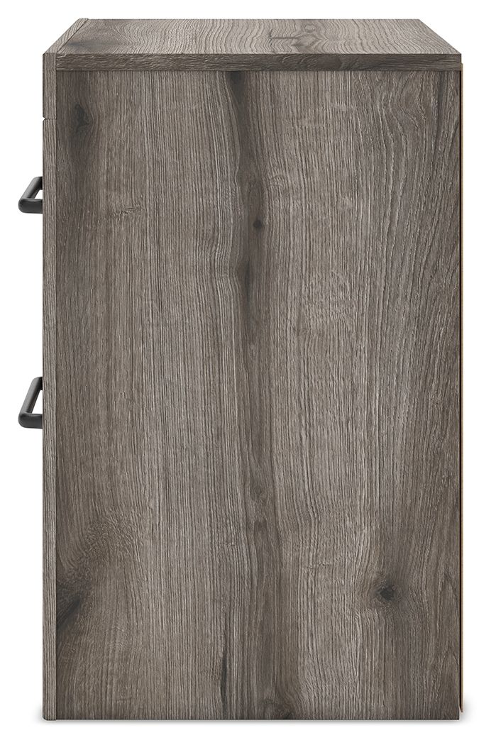 Graystorm - Brown Gray - Two Drawer Night Stand - Hornell Furniture Outlet