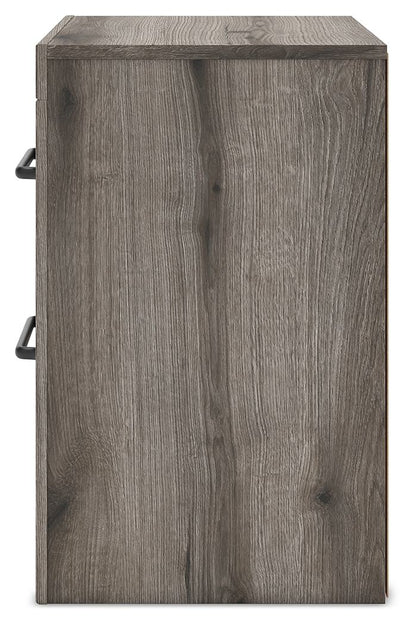 Graystorm - Brown Gray - Two Drawer Night Stand - Hornell Furniture Outlet