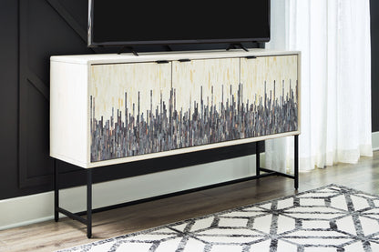 Freyton - White / Gray - Accent Cabinet - Hornell Furniture Outlet