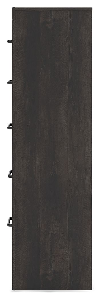 Hollivern - Dark Gray - Five Drawer Chest - Hornell Furniture Outlet