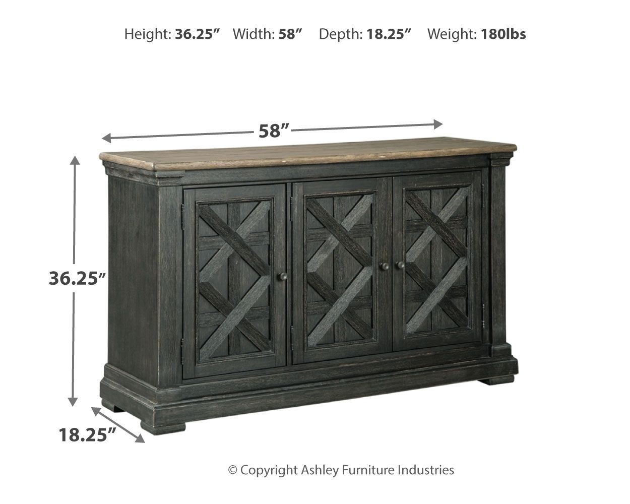 Tyler Creek - Black / Gray - Dining Room Server - Hornell Furniture Outlet