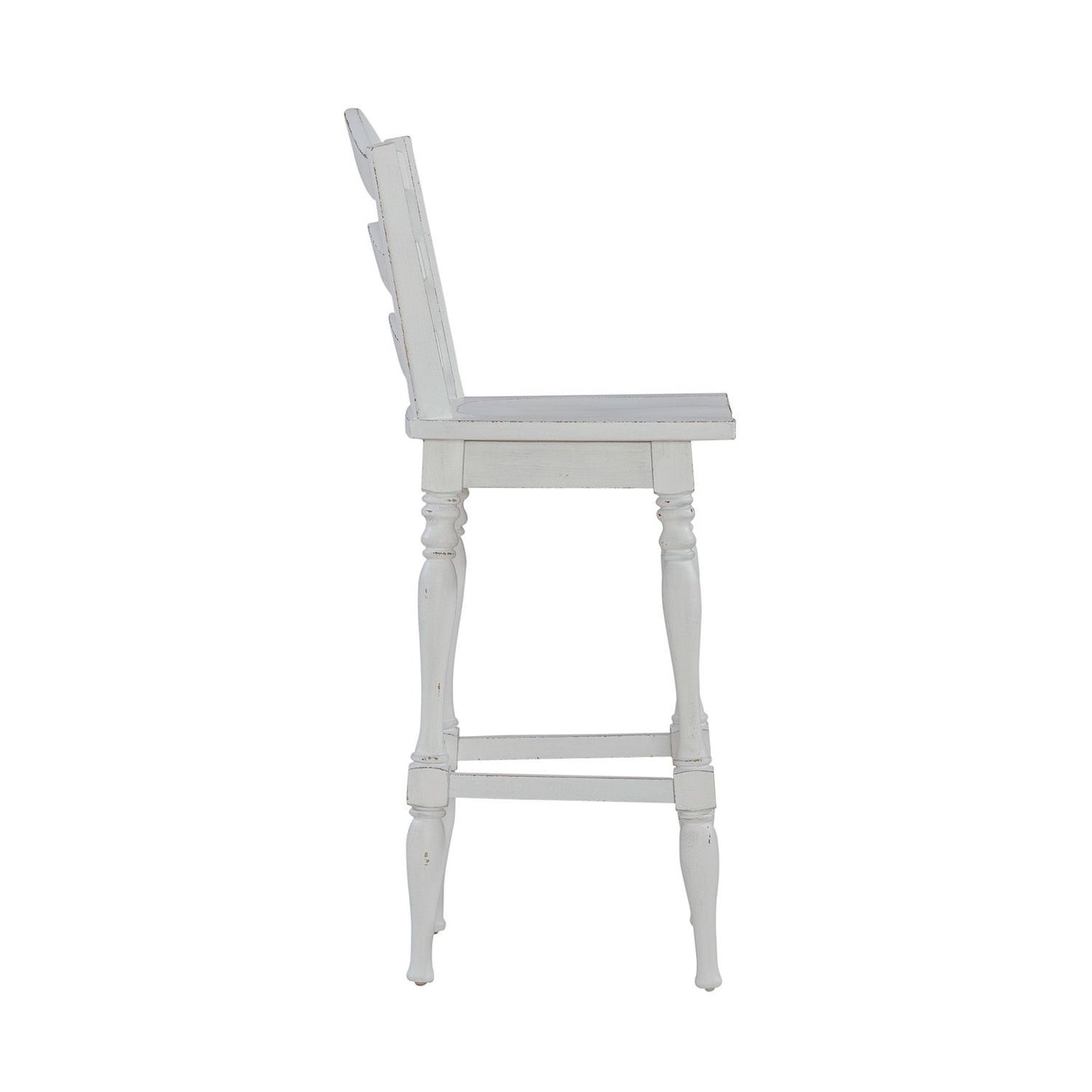 Magnolia Manor - Ladderback Swivel Bar Stool - White - Hornell Furniture Outlet