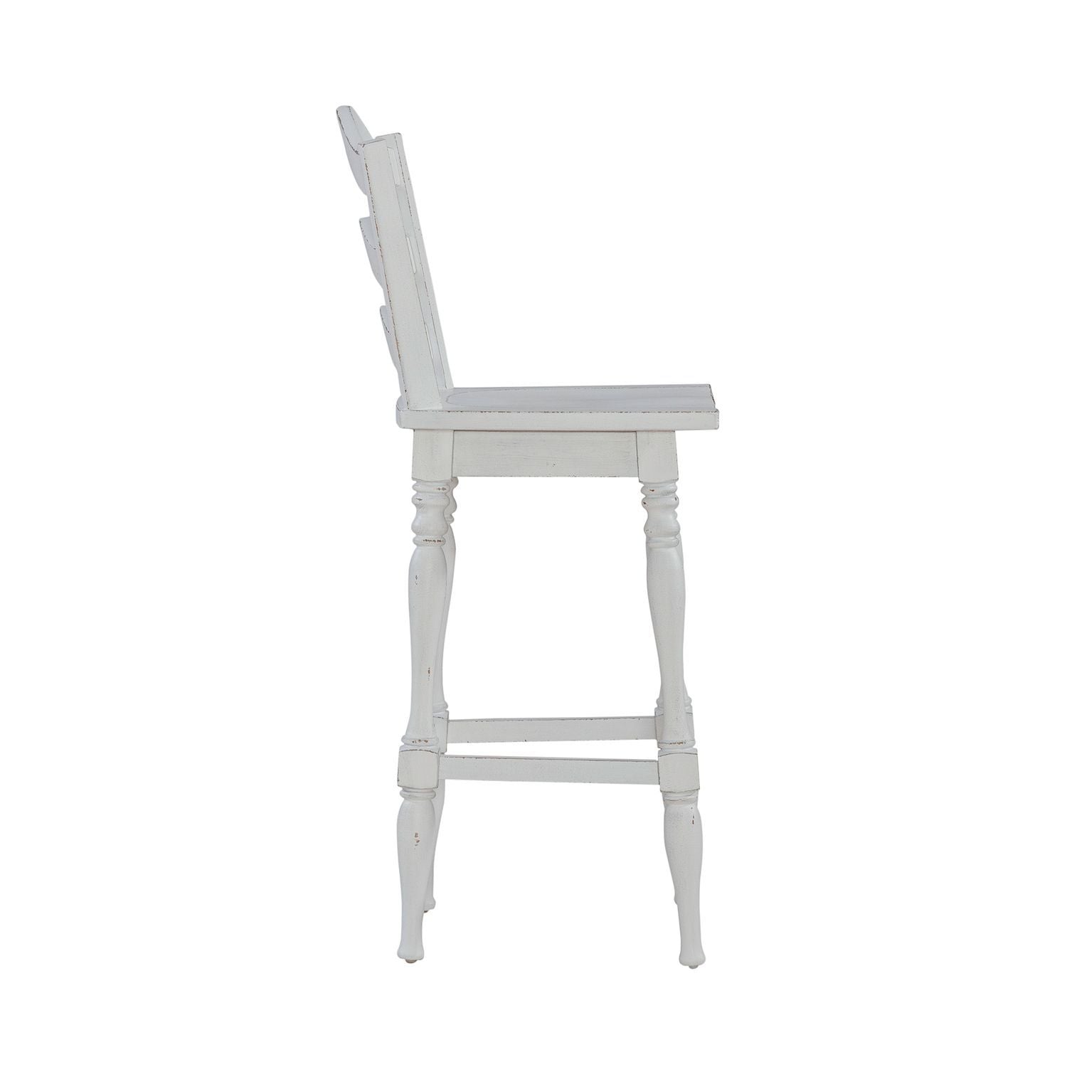 Magnolia Manor - Ladderback Swivel Bar Stool - White - Hornell Furniture Outlet