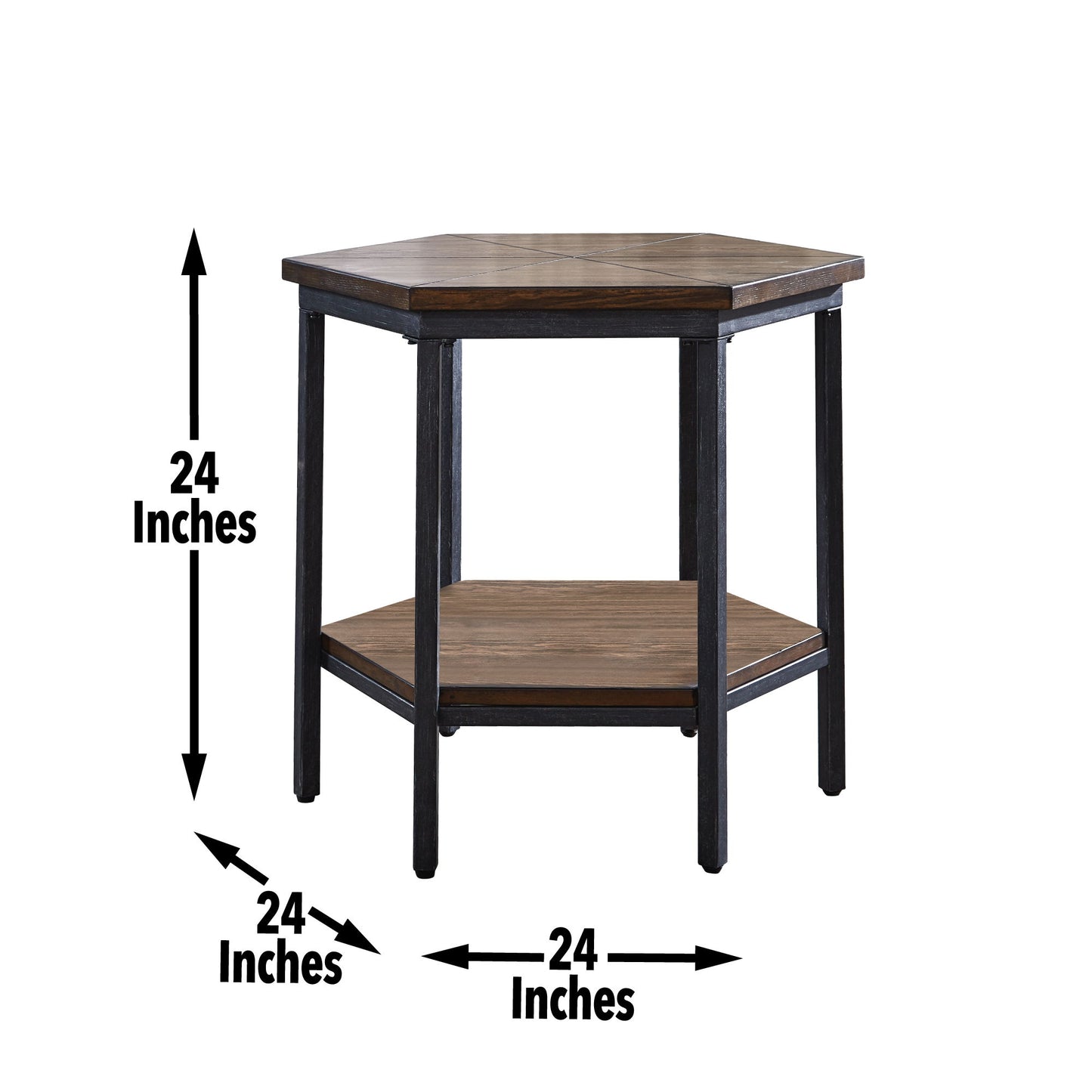 Ultimo - Hexagon End Table - Brown - Hornell Furniture Outlet