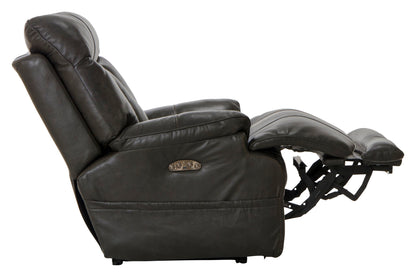 Naples - Power Lay Flat Recliner With Extended Ottoman - Chocolate - Hornell Furniture Outlet