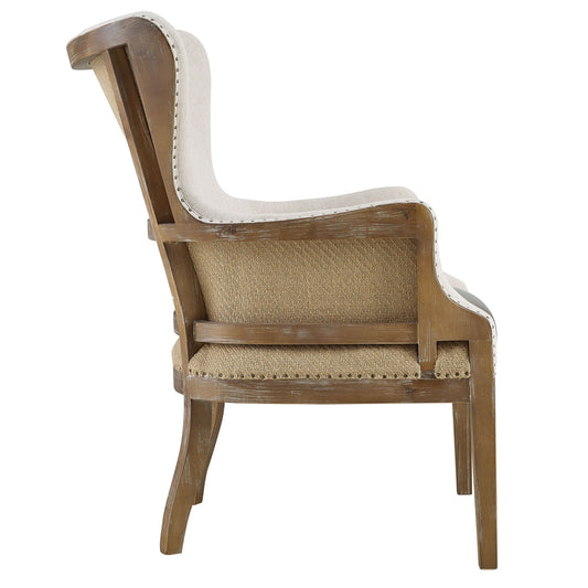 George - Wingback Accent Chair - Two Tone - Hornell Furniture Outlet