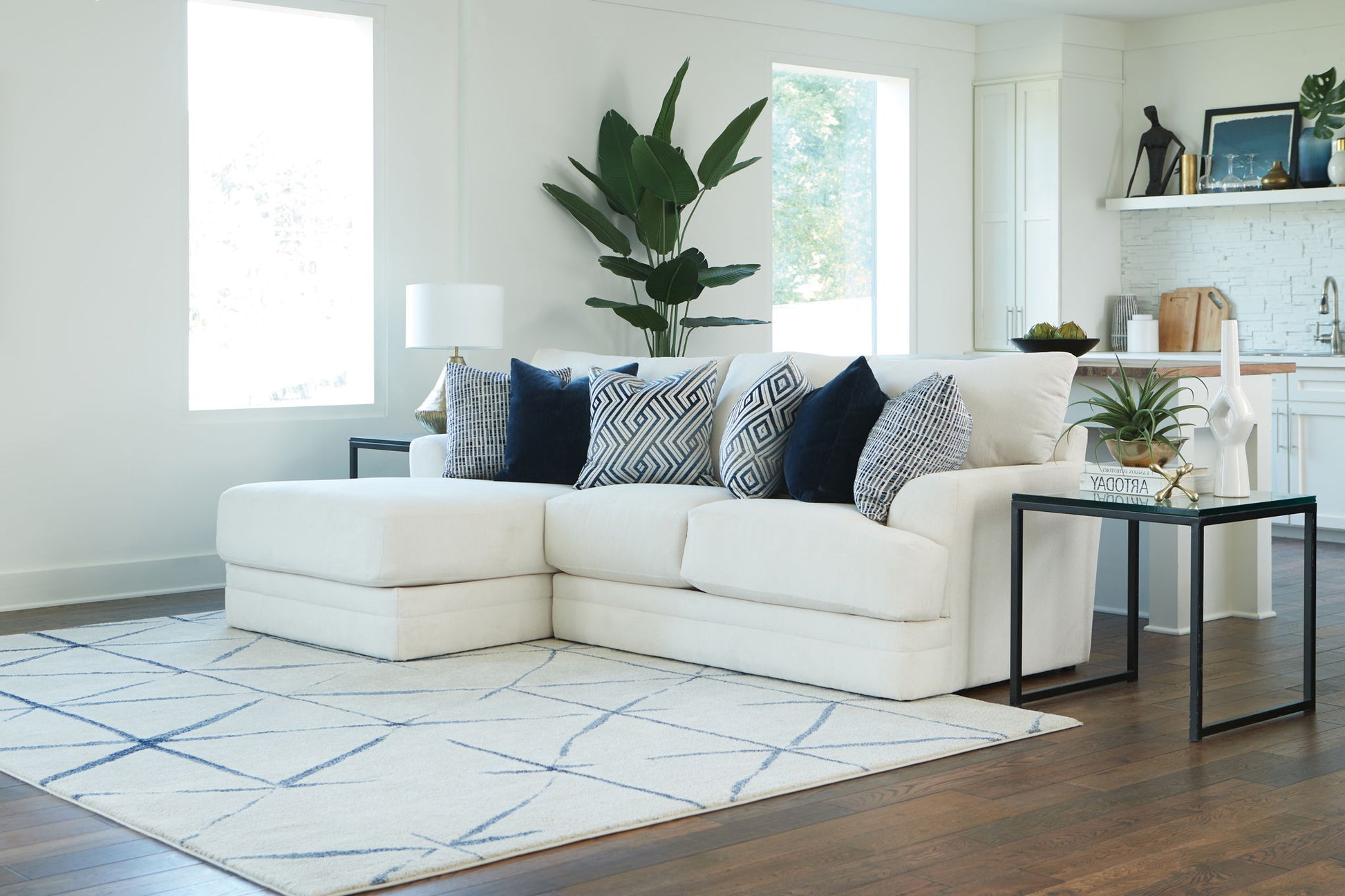 Polaris - Sectional With Comfort Coil Seating And Accent Pillows Included - Hornell Furniture Outlet