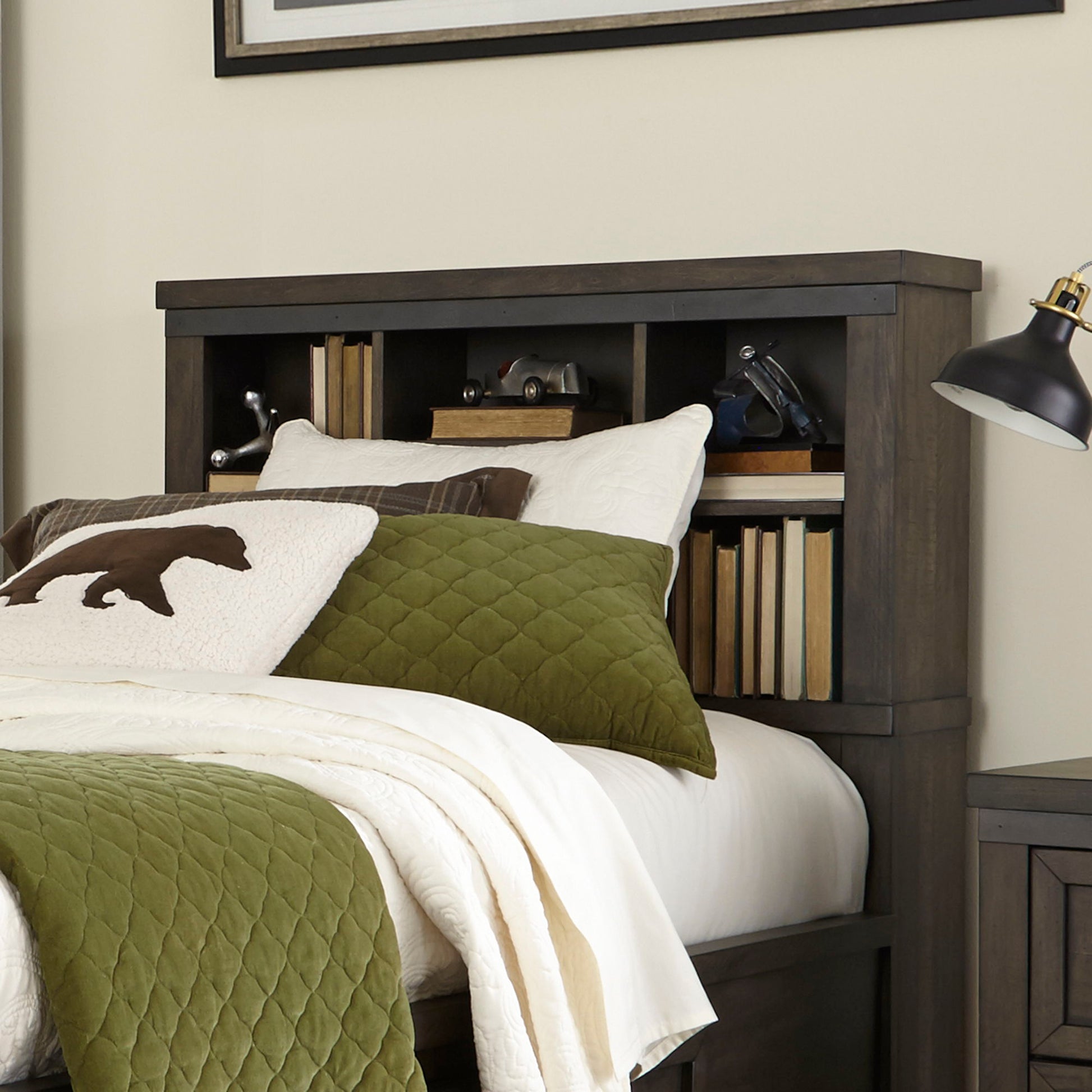 Thornwood Hills - Bookcase Headboard - Hornell Furniture Outlet