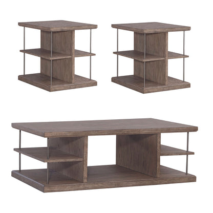 City Scape - 3 Piece Table Set - Burnished Beige - Hornell Furniture Outlet