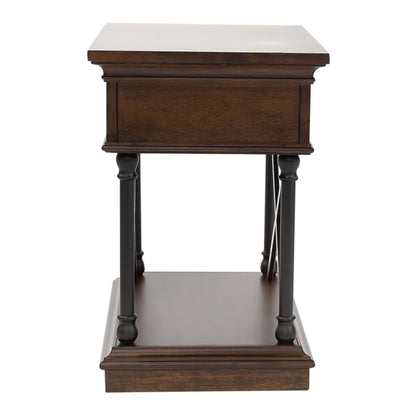 Tribeca - Drawer Chair Side Table - Dark Brown - Hornell Furniture Outlet