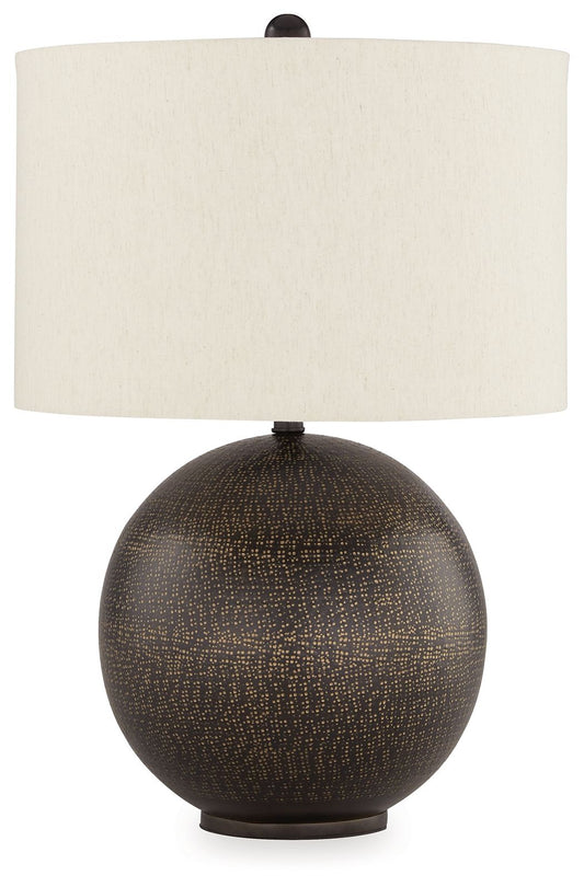 Hambell - Black / Gold Finish - Metal Table Lamp - Hornell Furniture Outlet