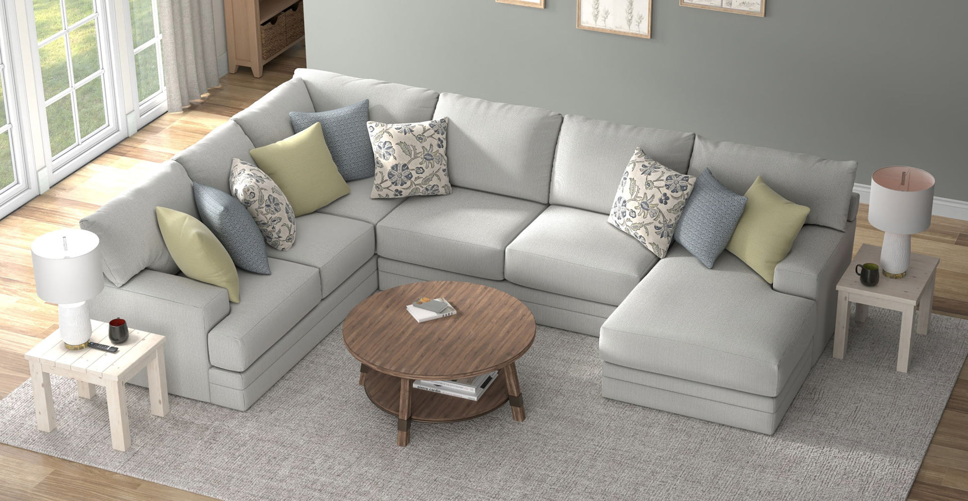 Stockbridge - Sectional With Comfort Coil Seating And 9 Accent Pillows Included - Hornell Furniture Outlet