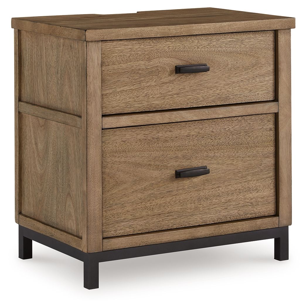 Tomtyn - Light Brown - Two Drawer Night Stand - Hornell Furniture Outlet