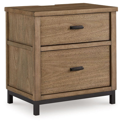 Tomtyn - Light Brown - Two Drawer Night Stand - Hornell Furniture Outlet