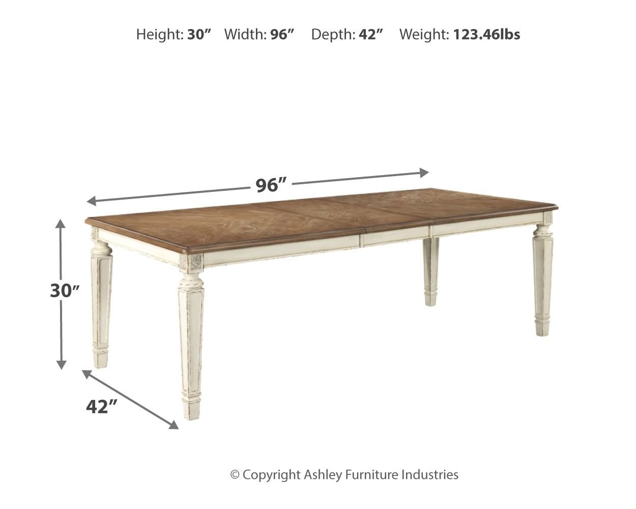 Realyn - Chipped White - Rectangular Dining Room Extension Table - Hornell Furniture Outlet