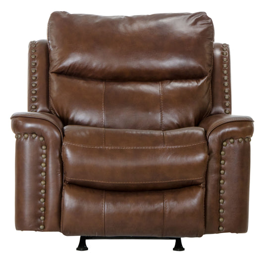 Ceretti - Power Wall Hugger Recliner - Brown Top Grain Italian Leather Match - Hornell Furniture Outlet