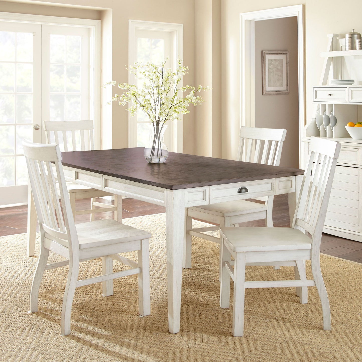 Cayla - Dining Set - Two - Tone - Hornell Furniture Outlet
